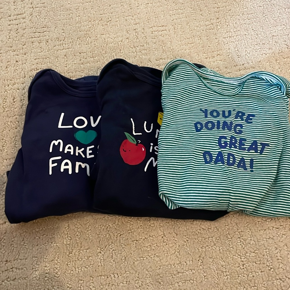 3 Carter’s long-sleeved onesies. Size 12 months. - Picture 1 of 1